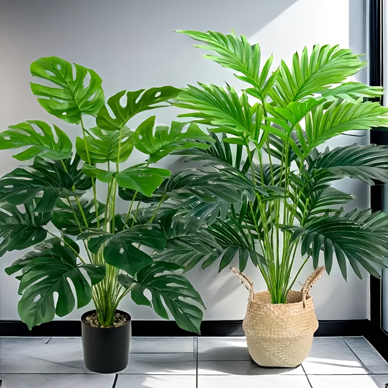 Monstera Adansonii - 2 szt. Zielone sztuczne rośliny palmowe