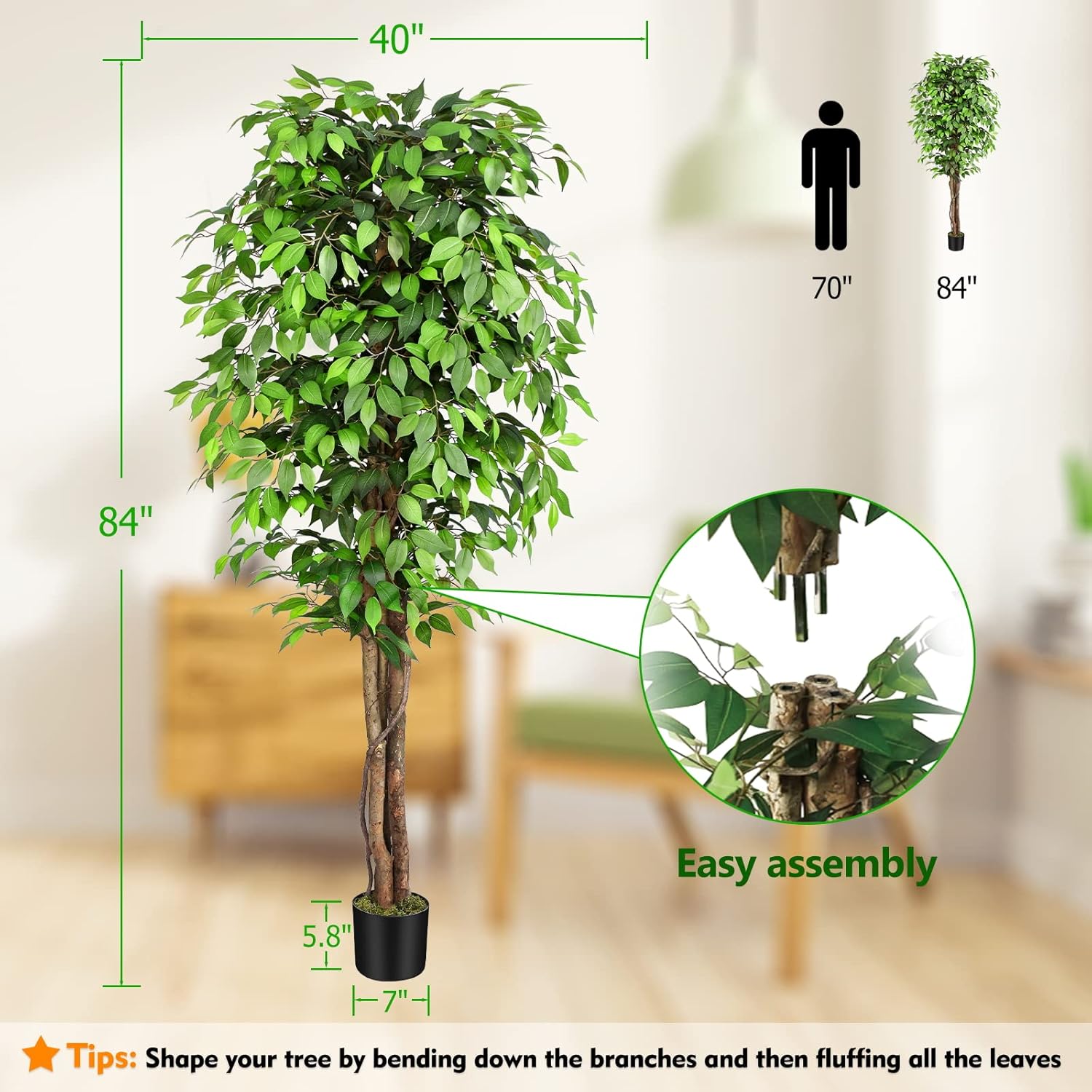 Realistyczny sztuczny drzewko  – Dracaena Marginata recenzja i cena