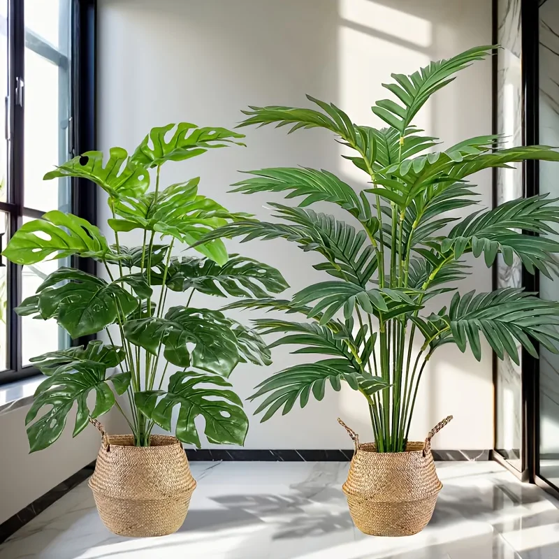 2 szt. Zielone sztuczne roślin – Monstera Adansonii recenzja i cena